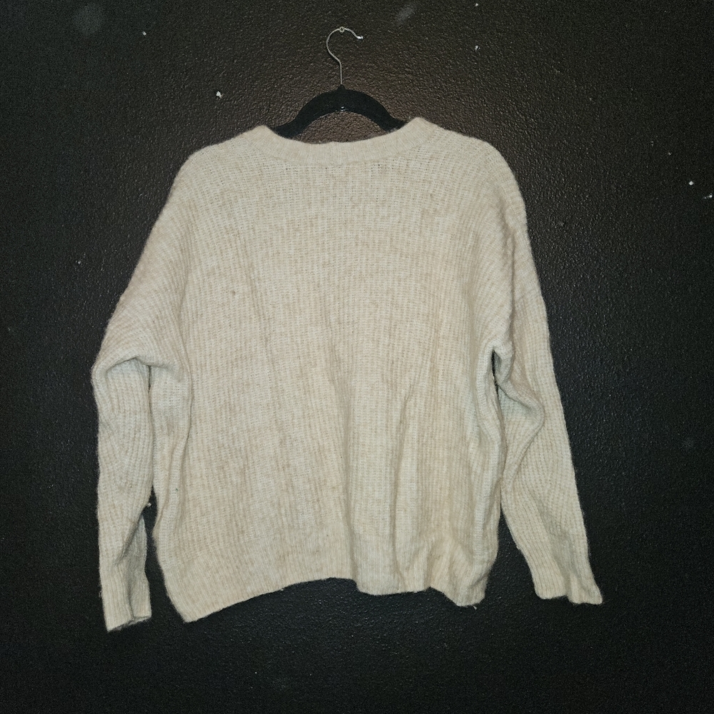 NWOT Madewell Cream Ribbed Sweater - Picture 3 of 5
